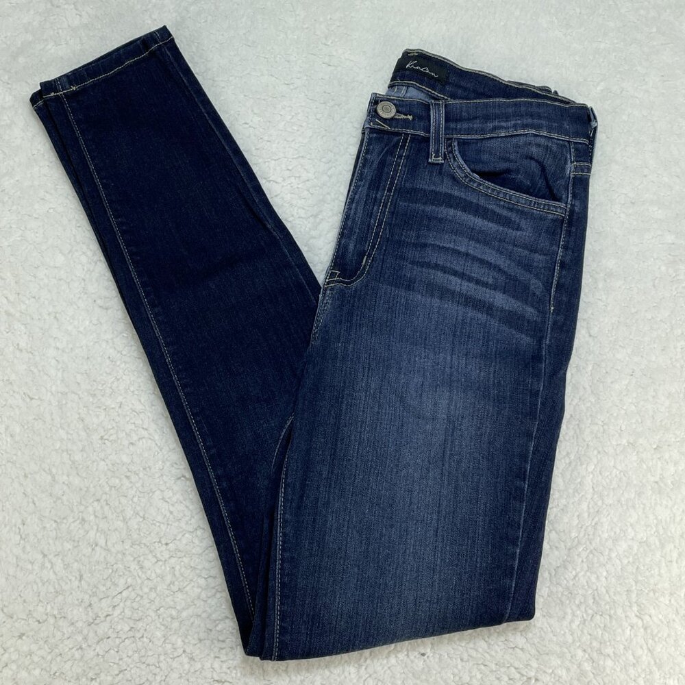 KanCan Jeans Womens Sz 27 Blue Skinny High Rise Ankle Skinny Leg Dark Wash 26x28
